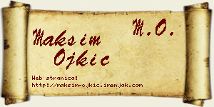 Maksim Ojkić vizit kartica
